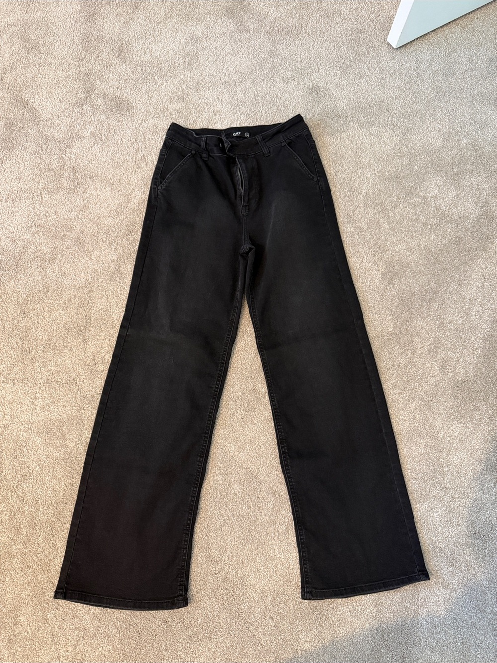 OAT women’s black wide leg black denim